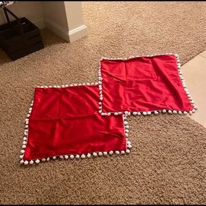 Red pillow covers